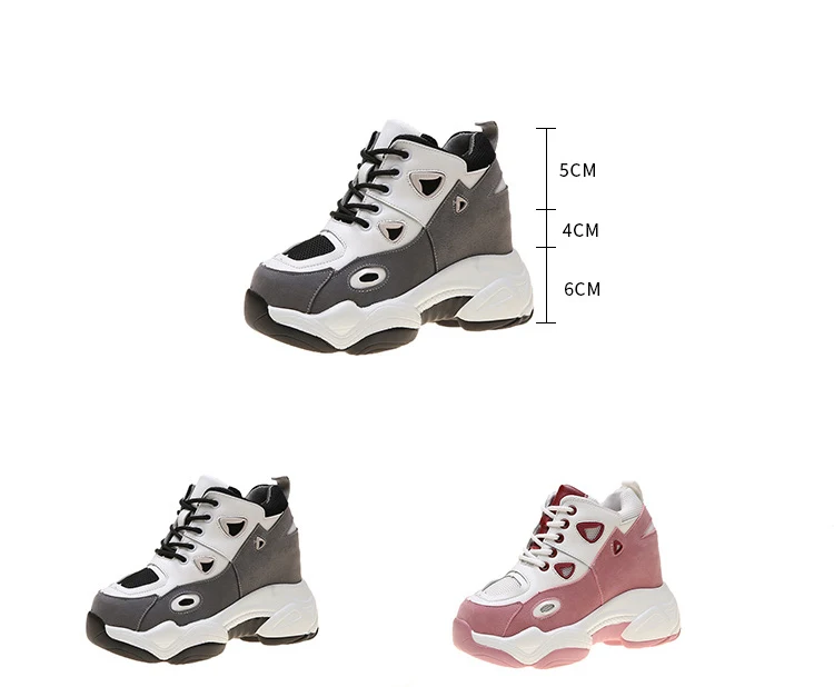 SWYIVY Chaussure Femme; Повседневная обувь из искусственной кожи; женские кроссовки на очень высоком каблуке; коллекция года; сезон весна; дышащие женские кроссовки на массивном каблуке; Размеры 35