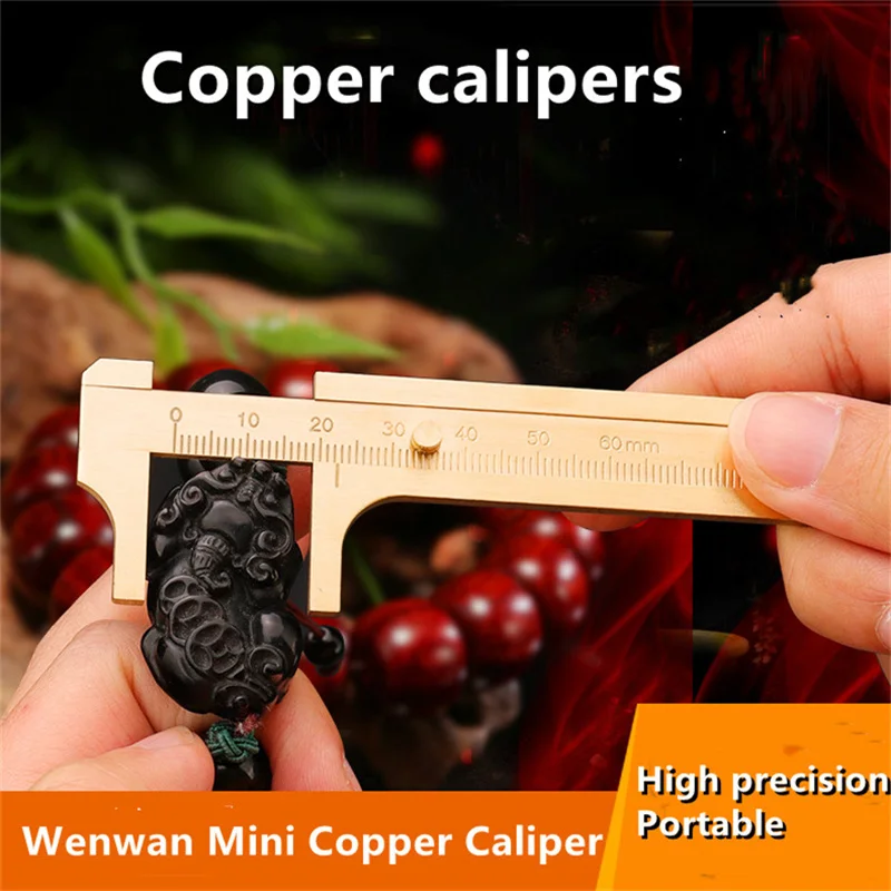 

80mm Copper Caliper Gauge Measuring Tool Wenwan Mini Portable Copper Caliper for Woodworking Diy Measuring Tools