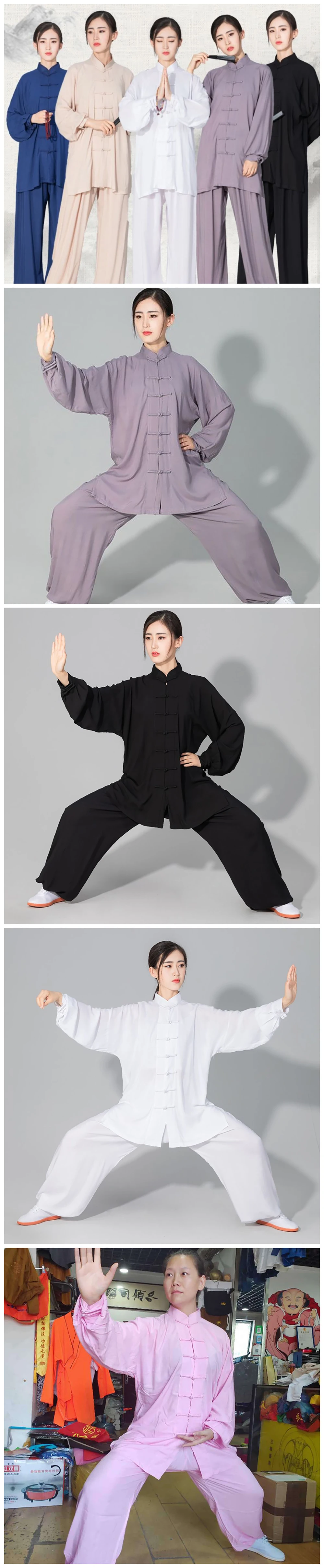 Primo piano della trama del tessuto di cotone del completo kung fu