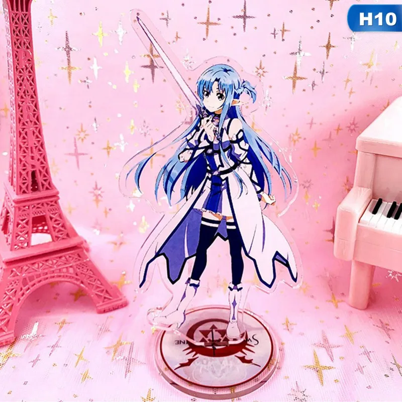 Sword Art Online Model Anime Cartoon Toys Yuuki Asuna Kirigaya Kazuto Acrylic Figure Christmas Gift Decoration