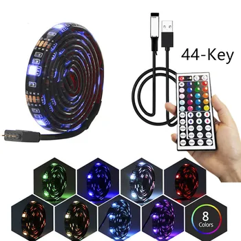

USB LED Strip Light TV Backlight light Flexible RGB LED Lights Tape 5V 44-Key 1M 2M 3M 4M 5M SMD5050 For Cabinet Bedside Stairs