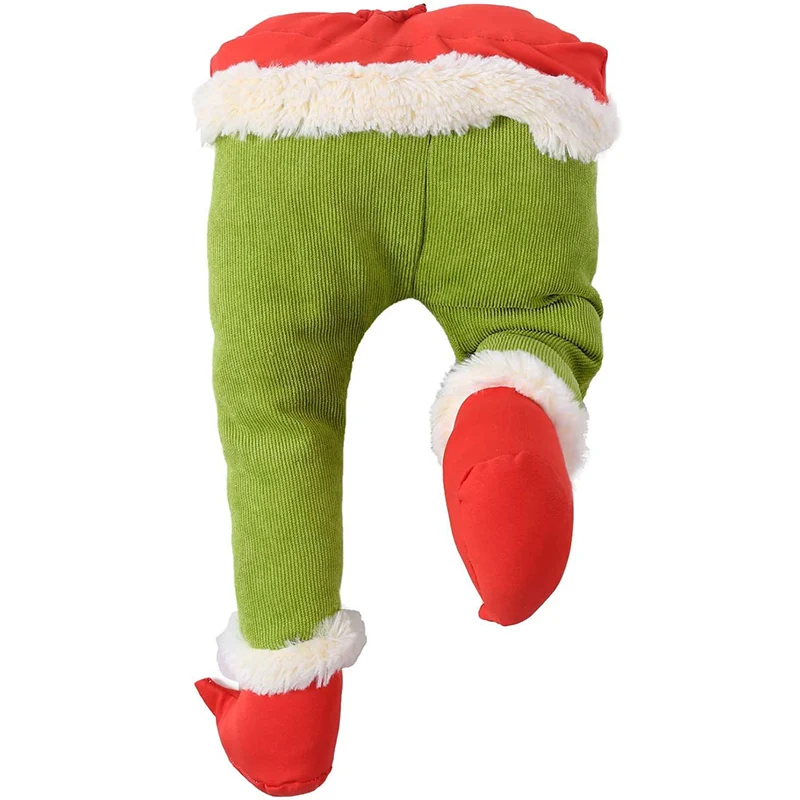 

Elf Leg Wreath Ornaments Corduroy Doll Props Window Door Xmas Tree Decorative Accessories New Year Kids Gift Home Decoration