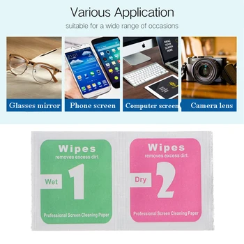 

100Pcs/Set Dry And Wet Bag Dusting Screen Cleaning Bag Set Camera Lens Cleaning Cloth Mobile Phone Film Set Cleaning Accessories
