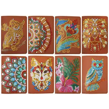 

5D DIY Diamond Painting Travel Leather Passport Protection Cover Special Shape Drill Diamond Embroidery DIY Passport Cover