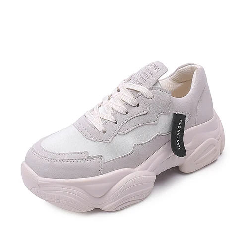 Beige Розовые кроссовки женские массивные дамские кроссовки модные корзины femme кроссовки белые кроссовки женские брендовые кроссовки на высокой платформе - Цвет: Beige