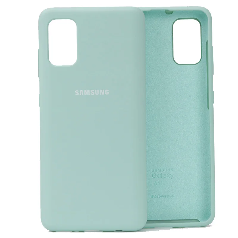 leather phone wallet Samsung Galaxy A41 Liquid Silicone Case Soft Silky Shell Cover Galaxy A 41 High Quality Soft-Touch Back Protective phone purse