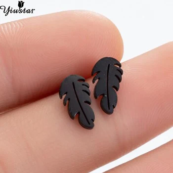 

Yiustar Retro Stainless Steel Vintage Feather Wings Earrings Personality Boho Leaf Ear Jewelry for Women Men Punk Ethnic Bijoux