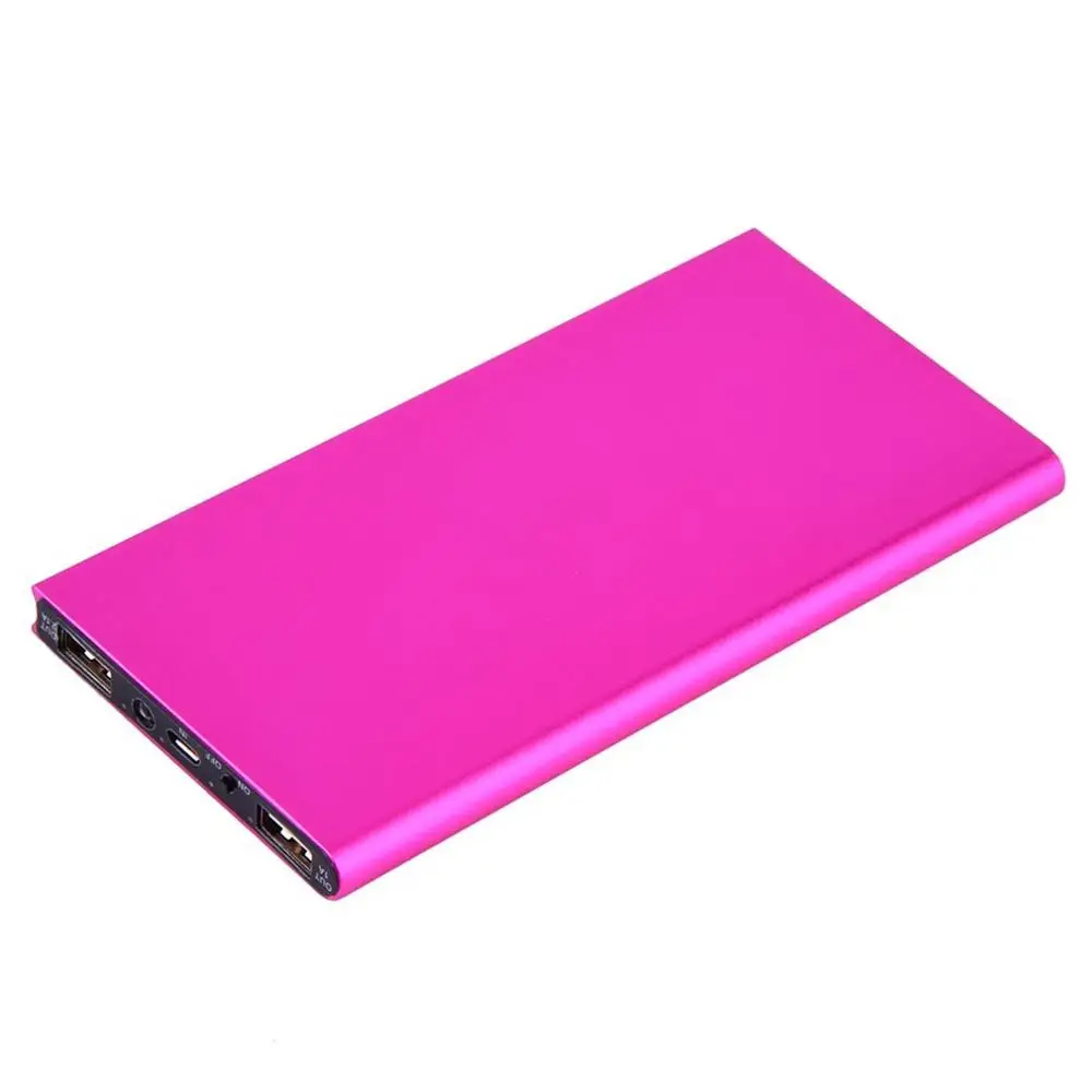 rose red Мощность банк 20000mAh батарея Usb мини Портативный Мощность банк легкий 5V 1A/2.1A Dual USB Батарея Зарядное устройство Мощность резервного копирования для телефона - Цвет: rose red