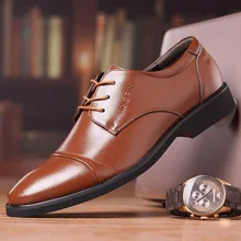 

New Men Dress Shoes Fashion Oxford Business Men Shoes Leather High Quality Soft Casual Breathable Men's Flats Slip-On Shoes