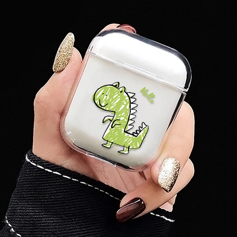 Чехол для Airpods, чехол с милым КАКТУСОМ и милым сердцем, прозрачный жесткий чехол на Airpod, защитный чехол для Air Pods, 1, 2, чехол