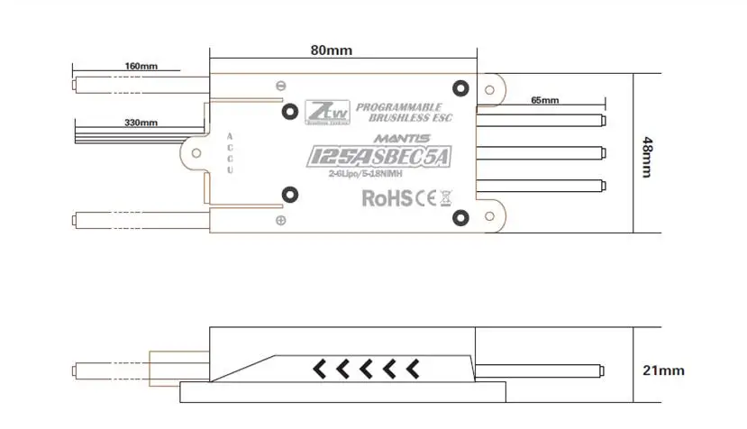ztw Mantis 125A SBEC 5A программируемый бесщеточный escfor FPV дроны