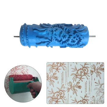 

5" Embossed Paint Roller Sleeve Wall Texture Stencil Brush Pattern Decor 075Y