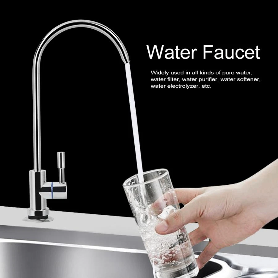 Kitchen Water Filter Faucet Chrome Plated 1 4 Inch Connect Hose Reverse Osmosis Filters Parts Purifier Direct Drinking Tap Water Filters Aliexpress