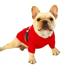 Рождественская Одежда для собак, щенков, осенне-зимний красный свитер Санта-Клауса на Рождество, Рождество для собак, кошек, зимняя теплая