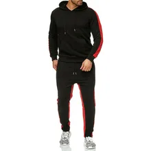 2 peças definir treino dos homens moda nova marca outono sapatos masculinos tarja retalhos moletons com capuz c