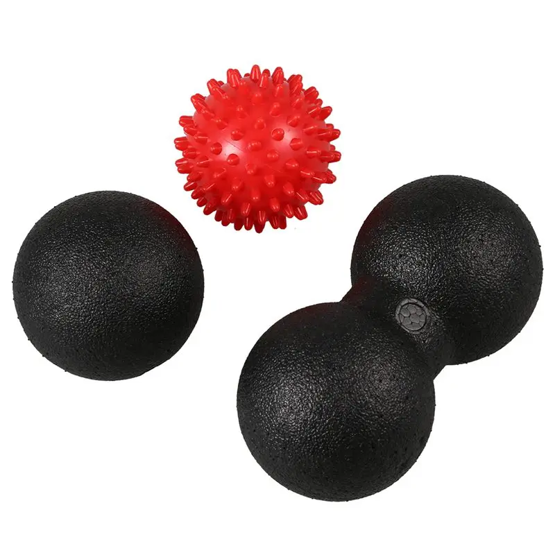 Massage Ball Set 1 Lacrosse Ball+ 1 Double Lacrosse Ball+ 1 Spiky Ball for Trigger Point Therapy- Release Tight Muscles