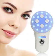 LuckyFine 4 в1 радиочастотная радиочастота для разглаживания кожи синий светодиодный прибор для красоты фотонный прибор для ухода за кожей лица удаление морщин