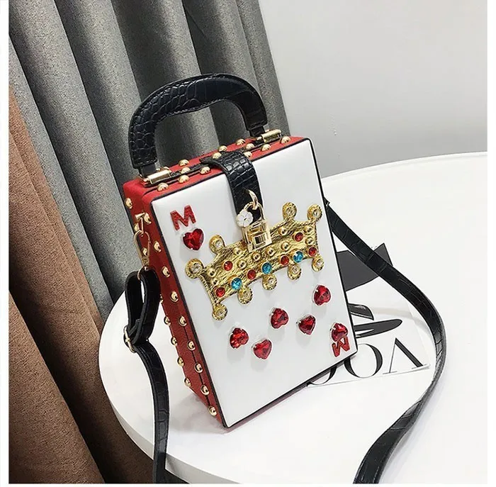 Unua amo Luxury Women Shoulder Bags Diamond Crown Flower Buckle PU Learher Box Style Party Bag For Ladies Mini Messenger Bag