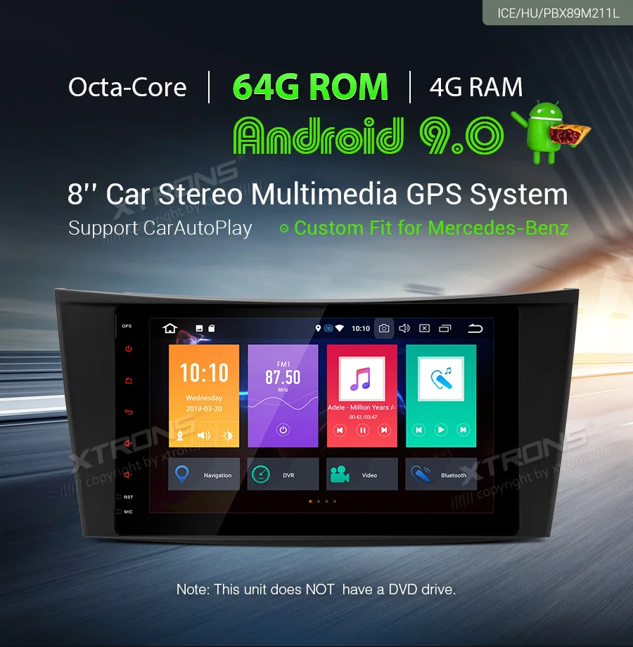 Excellent XTRONS 8"Android 9.0 Octa Core 4GB RAM 64GB ROM Car Multimedia GPS System for Mercedes Benz W211 2002-2008 W219 2005-2006 NO DVD 0