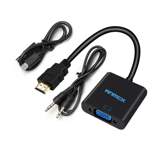Audio Power Supply Высокое качество HDMI в VGA адаптер мужской в Famale конвертер адаптер 1080P цифро-аналоговый видео аудио кабель для ПК ноутбук планшет - Цвет: Audio Power Supply