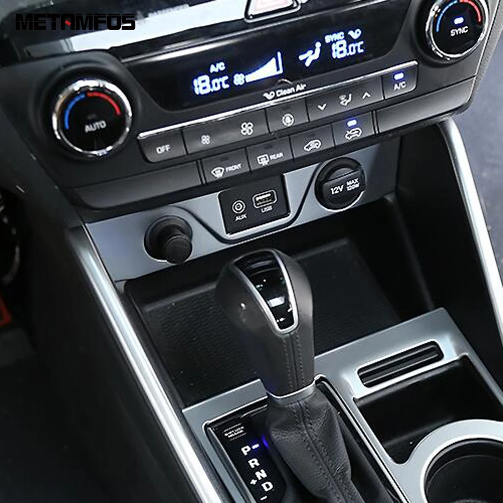 For Hyundai Tucson 2015-2017 2018 Cigar Lighter Charging USB Port Cover Trim Decoration Sticker Interior Accessories Car Styling |