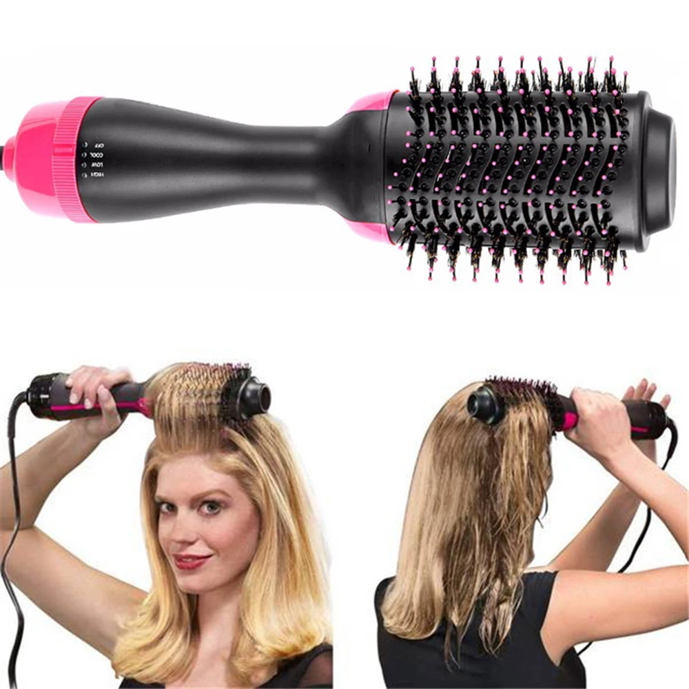 One Step Hair Dryer Brush Volumizer 2 In 1 Hair Straightener Curler Comb Electric Blow Dryer With Hair Comb Hot Air Curling Iron 2