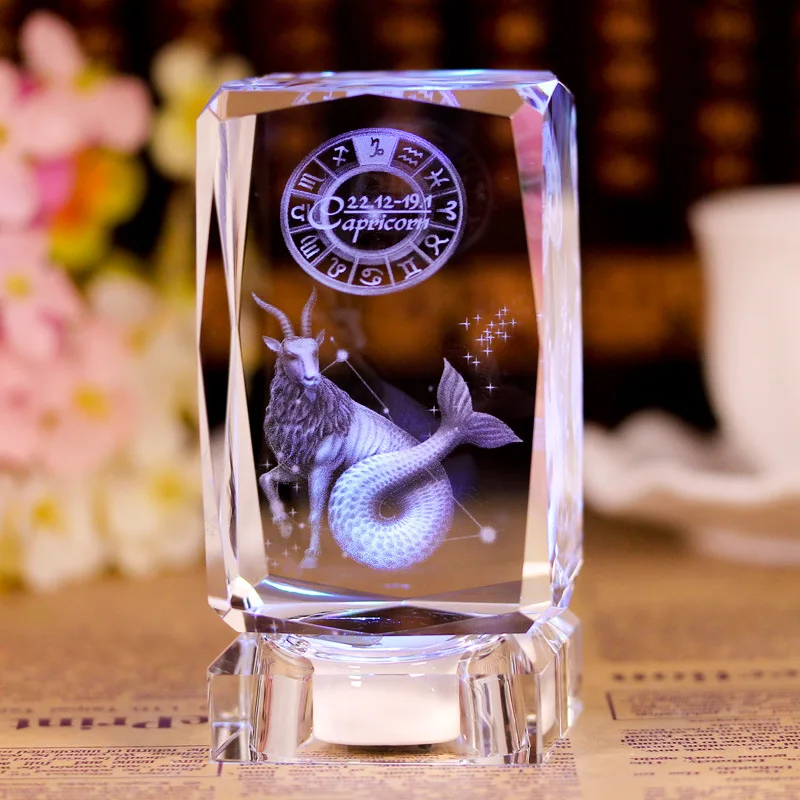 Crystal Light Персонализированные 3D Хрустальные стеклянные хрустальные кубики Рубика 3D кубики хрустальные светодиодные цветные огни Рождество День Святого Валентина подарок на день рождения - Цвет: Crystal Light