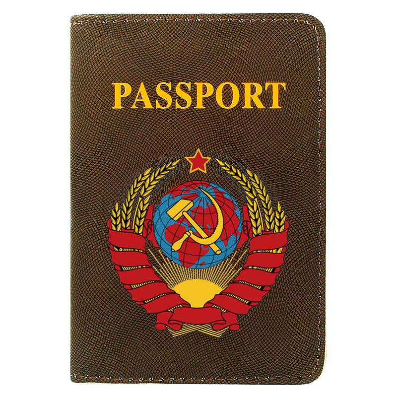Wallet-Bags Card-Holder Passport-Cover Soviet Credit Pocket Classic ID Travel Women Pu