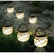 Светодиодный подвесной солнечный светильник стеклянная веревка Подвесная лампа для украшения сада двора