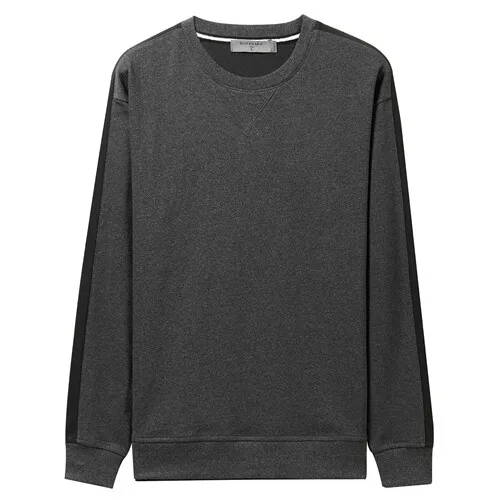 Giordano/Мужская толстовка из хлопка, ребристый пуловер с круглым вырезом, контрастный дизайн, длинный рукав, Sudadera Hombre Bluzy Meskie 01029790 - Цвет: 06Black