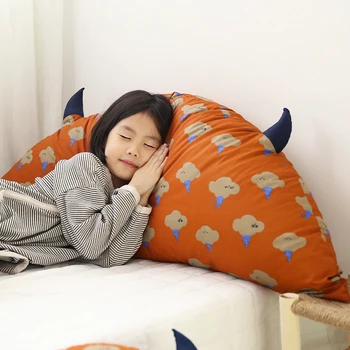 

Breathable cotton cartoon children's bed cotton large backrest digital printing craft baby pillow cotton sofa pillow bedside sof