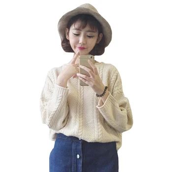 

Spring and autumn new long-sleeved bat sleeve sweater thickened loose pullover