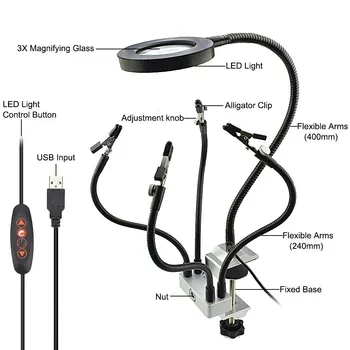 

LED Lamp Magnifying Glass Maintenance Lamp 360 Degree Lamp Hardware Repair Tool Circuit Board Welding Auxiliary Tool