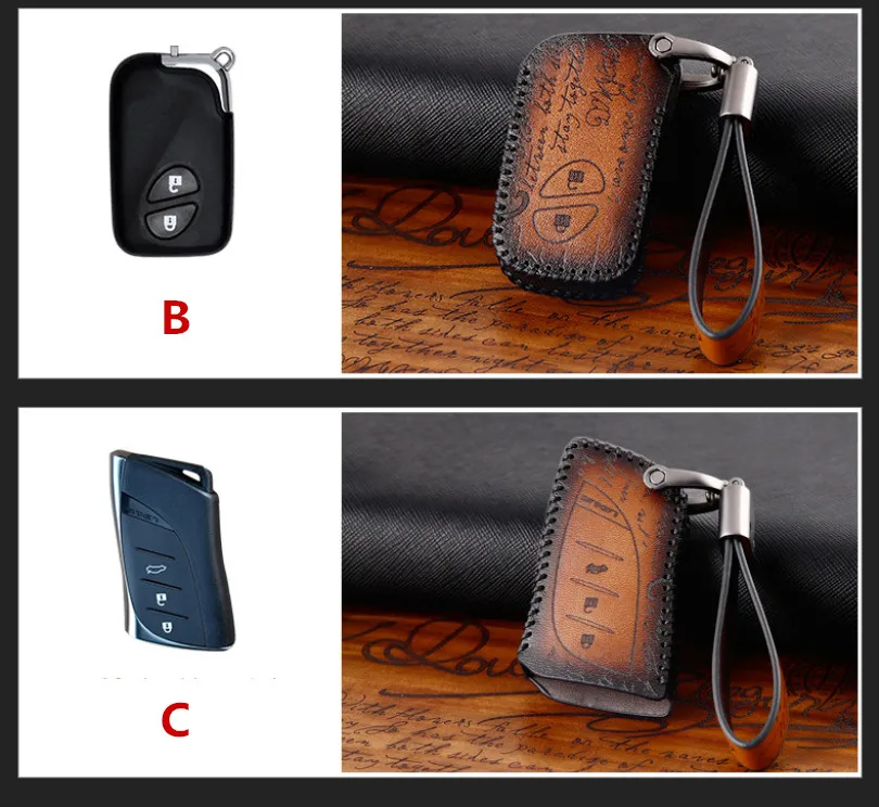 Price Car Accessories Genuine Leather Car Auto Remote Key Case Cover Holder Skin Shell Fit for Lexus Es200 Rx300 Es300h NX Ct200h