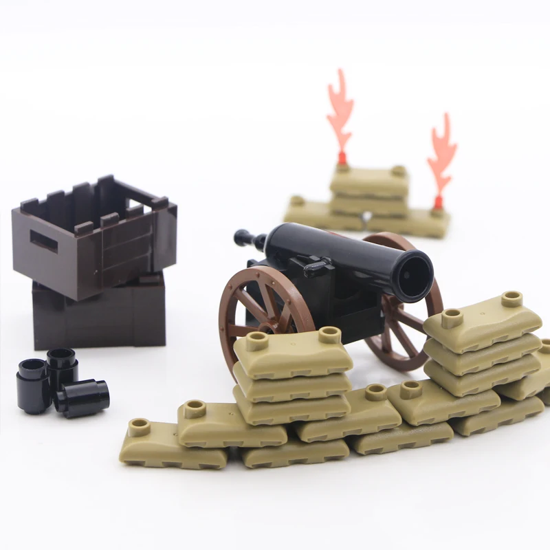 Военное оружие Cannon строительные блоки средневековый Viking пламени солдат Запчасти