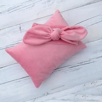 

Baby Posing Pillow Positioner Photography Props Velvet Pillow+Hair Band Set Infant Posing Studio Shot Accessories