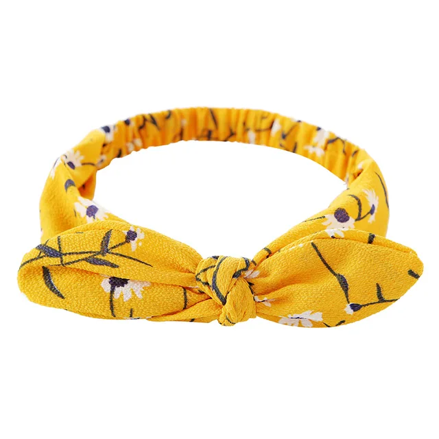 Plain Polyester Bunny Ears Headband For Women Female Elastic Bow Hairband Women's Headwear Hair Accessories повязка на голову 23