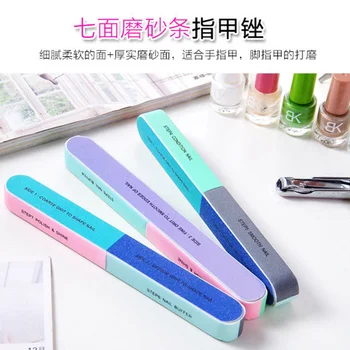 

5pcs/set Six-sided NailFile Polishing Tool Printing Creative Sanding Nail File Professional Nail Files