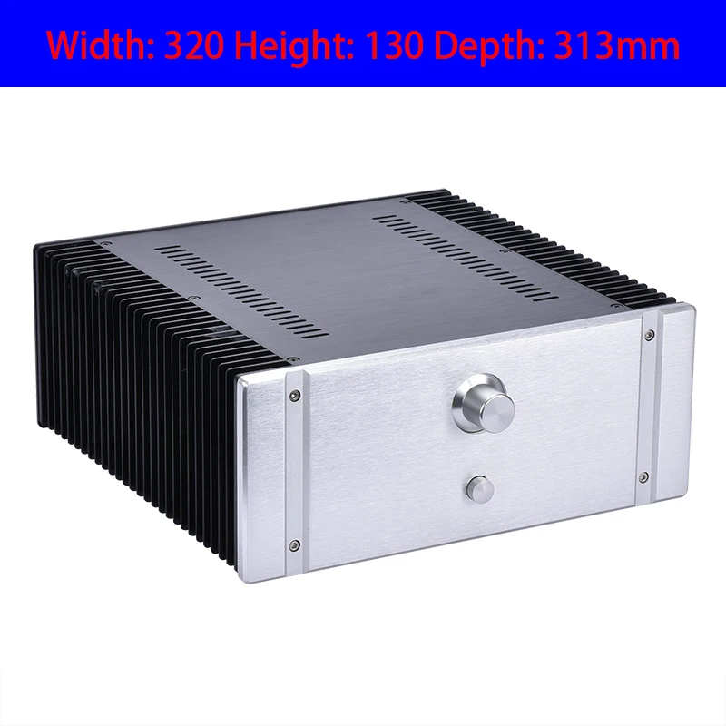 KYYSLB 320*130*313mm 3213 All Aluminum Class A Amplifier Chassis Box DIY Enclosure with Cooling Holes Amplifier Case Shell