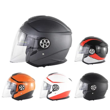 

Unisex Motorcycle Helmet Double Lens Scooter Bike Open Face Half Baseball Cap Anti-UV Safety Hat Motocross Cafe Race Helmet