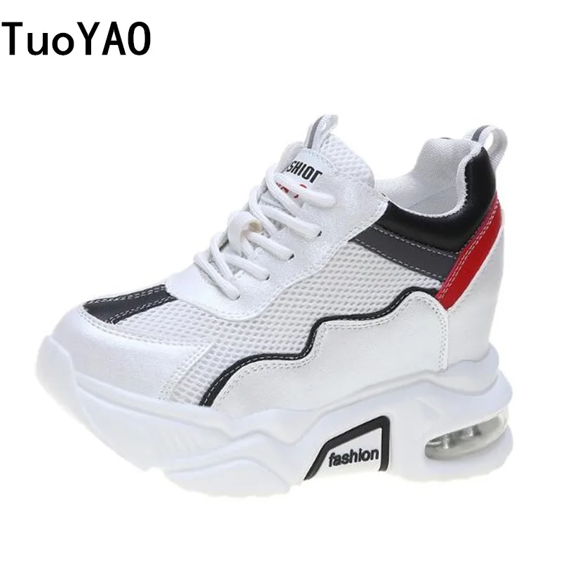 

Women High Platform Shoes New Breathable Women Height Increasing Shoes 9 CM Thick Sole Trainers Sneakers Woman Deportivas Mujer