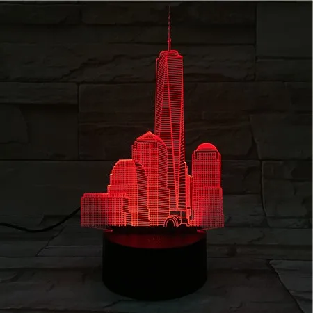3D лампы милый подарок для ребенка Эмпайр-Стейт-Билдинг для внутренней отделки Батарея приведенный в действие ночной Светильник лампы дропшиппинг