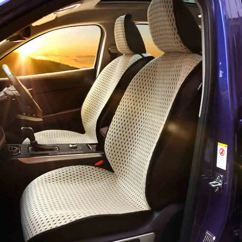 

3D сетчатый дышащий чехол для сиденья автомобиля, полный комплект, Icesilk, летние универсальные автомобильные сиденья, подушка, защита для спин...