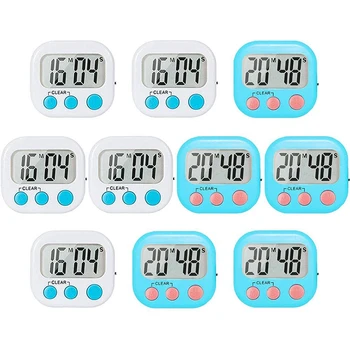 

10 Pack Small Digital Timer for Kids Classroom Timers for Teacher Strong Magnetic Loud Alarm Minute Second Count Up Countdown Wh