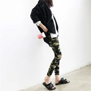 

2019 New fashion camo leggings for female camouflage stretch casual pants sports outfit skinny trousers slim and with elastic