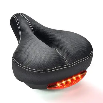 

Taillight Bicycle Saddle Waterproof Double Spring Bike Seat Soft Breathable Memory Cotton Filled Bicycle seat Cushion