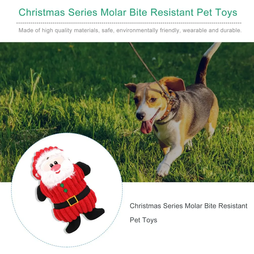 Cute Pet Plush Vocal Toy Plush Doll Christmas Series Molar Bite Cute Cartoon Dog Toy Christmas Pet Toy