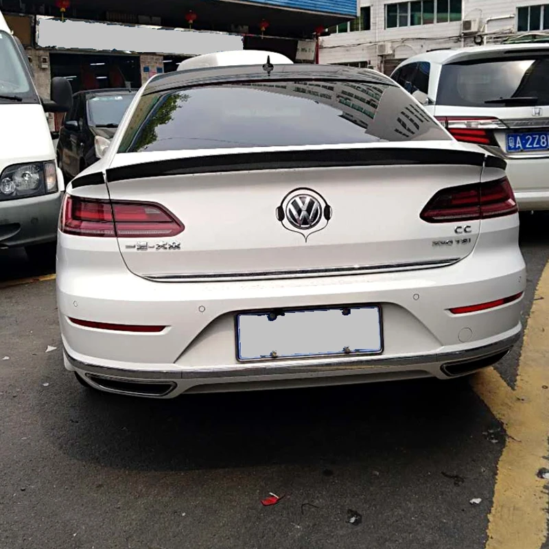 Для Volkswagen NEW CC Высокое качество углеродного волокна автомобиля украшение в виде хвостового крыла задний багажник спойлер 3 шт./компл