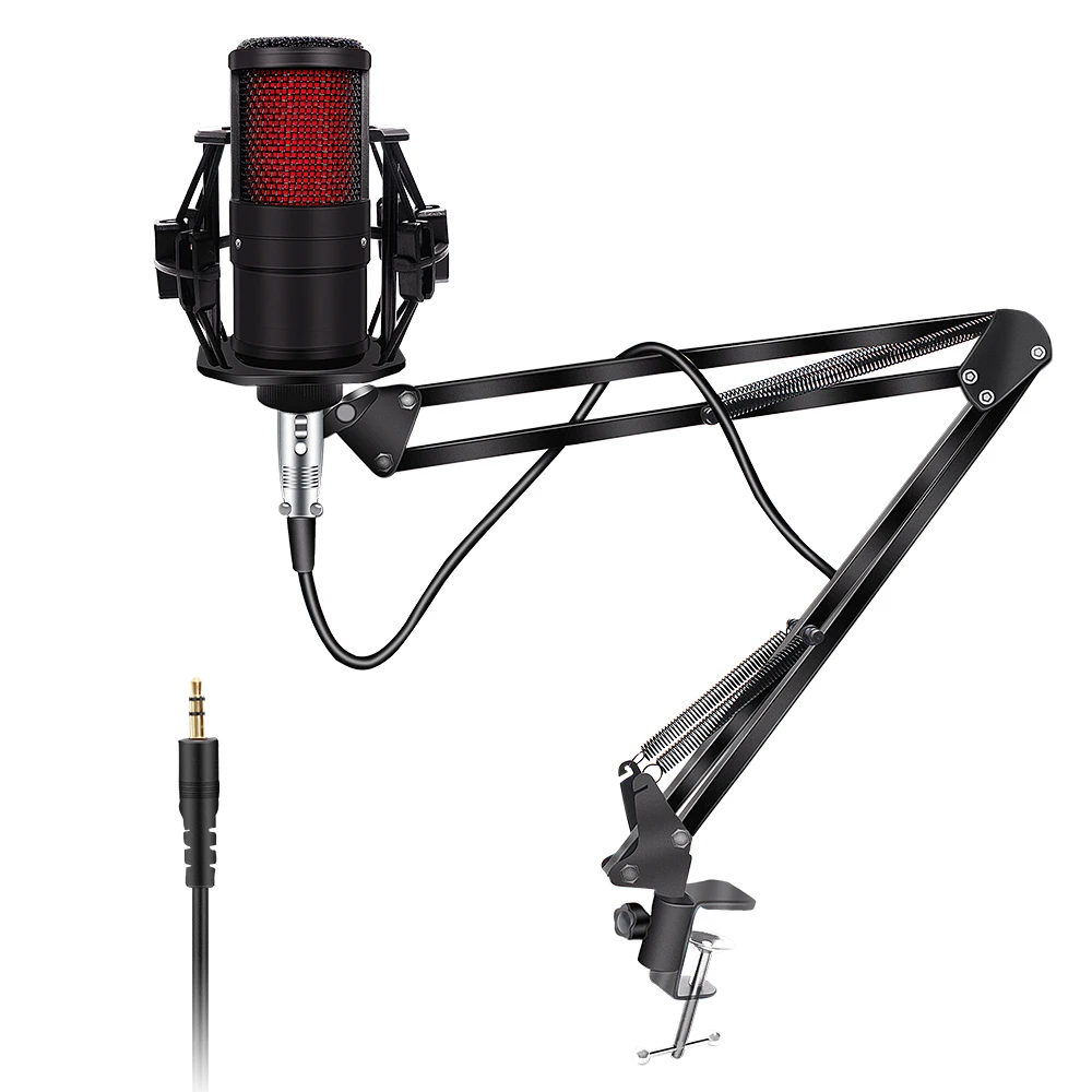 

New V500 Condenser Microphone For Mobile Phone Laptop 3.5MM Directly Used Tripod For Broadcasting Recording Karaoke