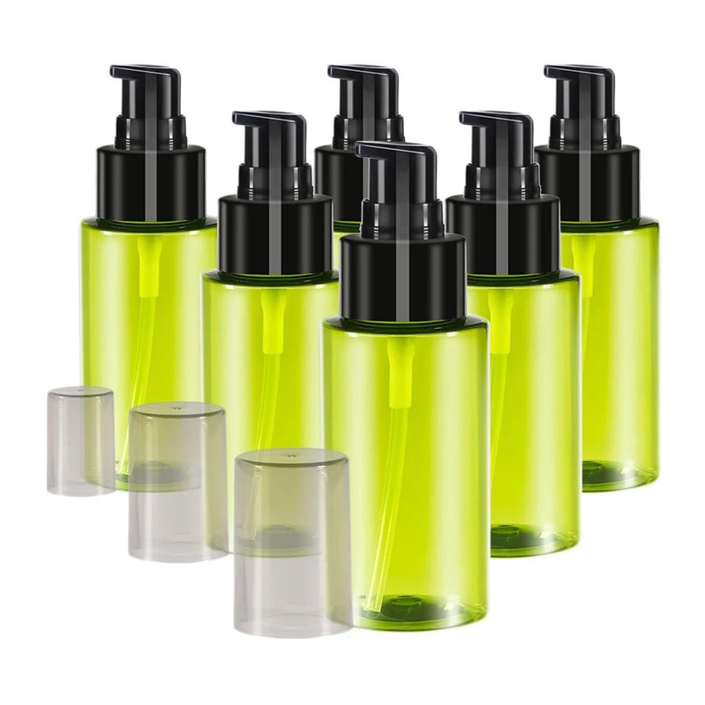 6 Pcs Refillable Pump Dispenser Cream Dispenser Pump Bottle Spray Bottle For Creams Lotion Shampoo Storage